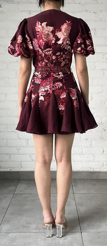 Short Dress With Belt | Red/Beige