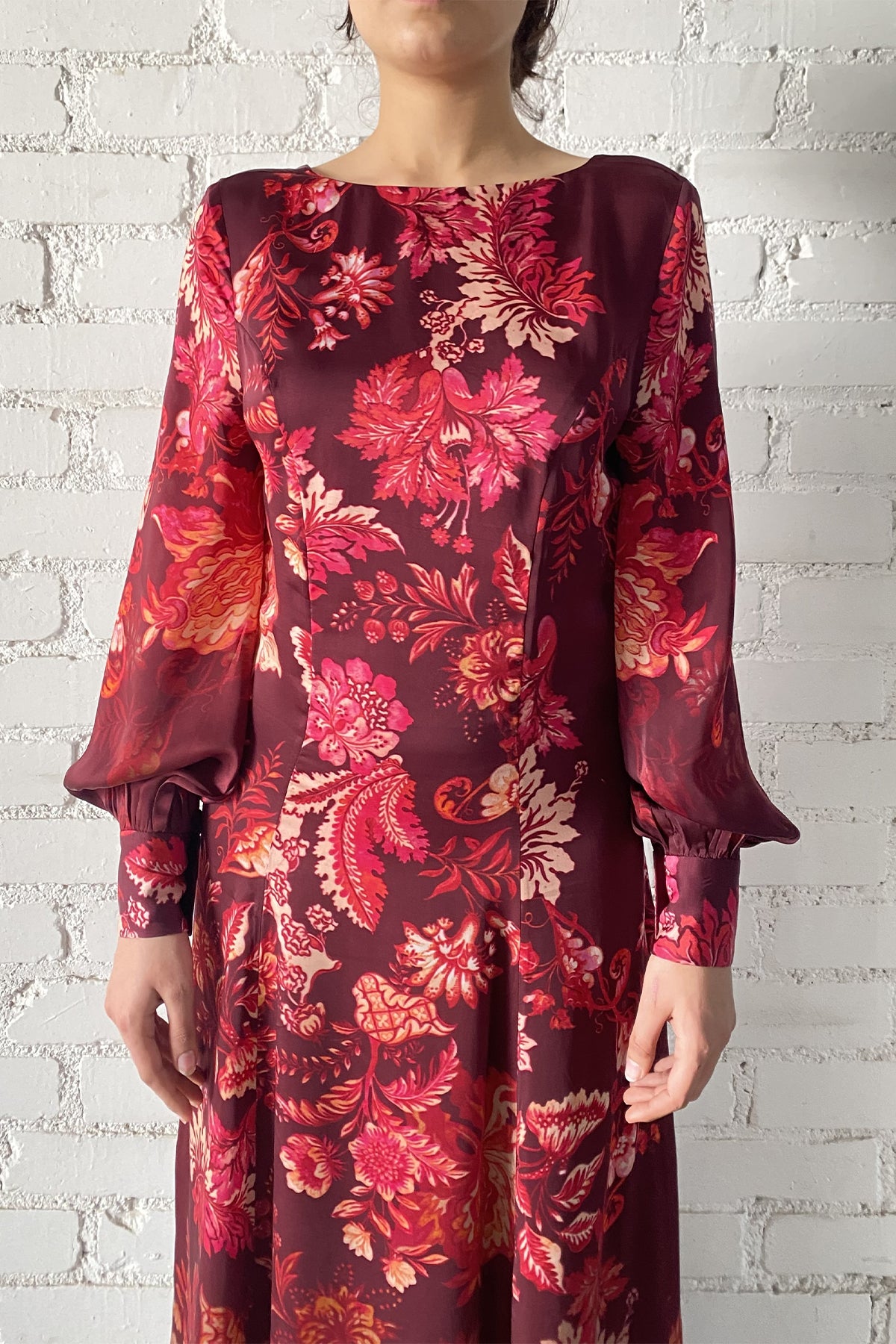 Long Dress | Red/Beige