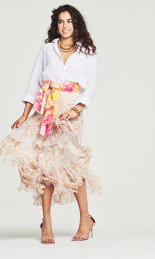 Hemant And Nandita | Aira Viscose Georgette Long Skirt | SP23 | Off White