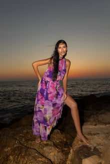 Smocked Halterneck Midi Dress | Multi