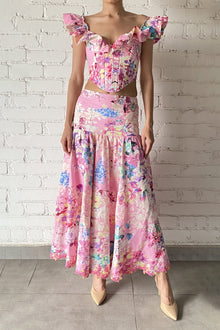 Corset Top | Pink Floral