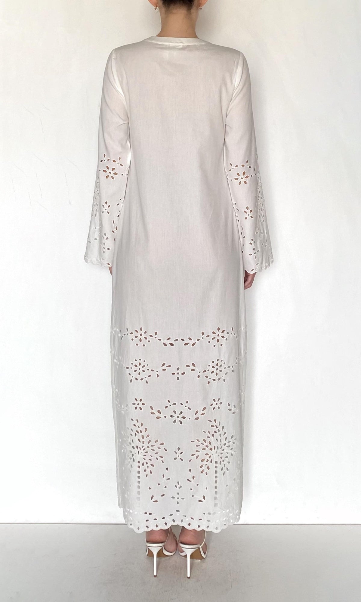 Hemant And Nandita | Bagh Organza Long Kaftan | White