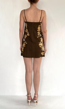 Hemant And Nandita | Bota Linen Cotton Mini Dress | Brown