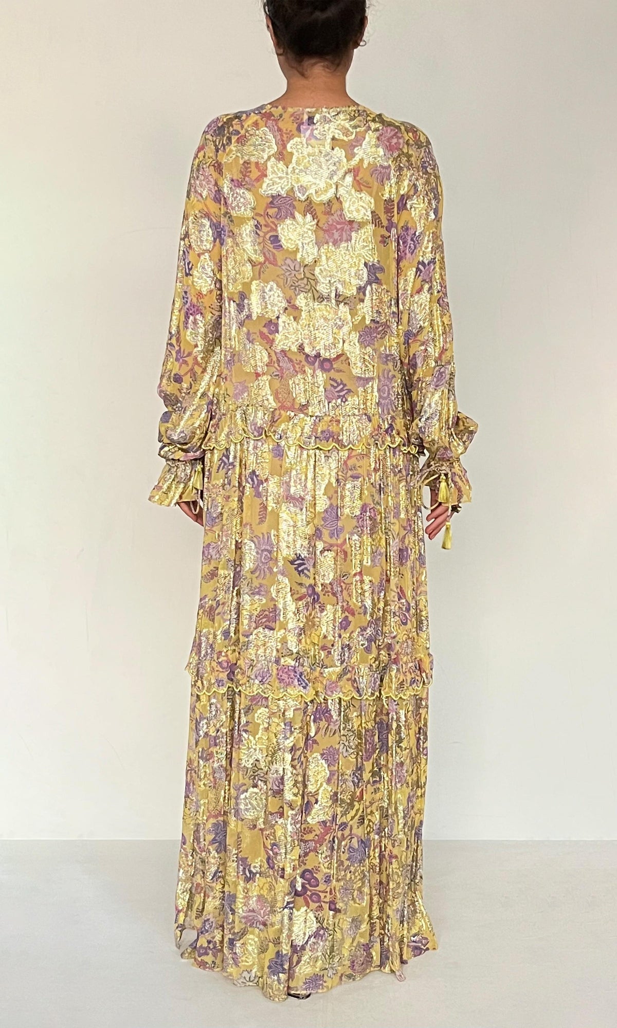 Hemant And Nandita | Dhea Viscose Kaftan | Yellow Multi