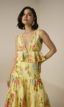 Hemant And Nandita | Dhun Cotton Poplin Peplum Top | Multi