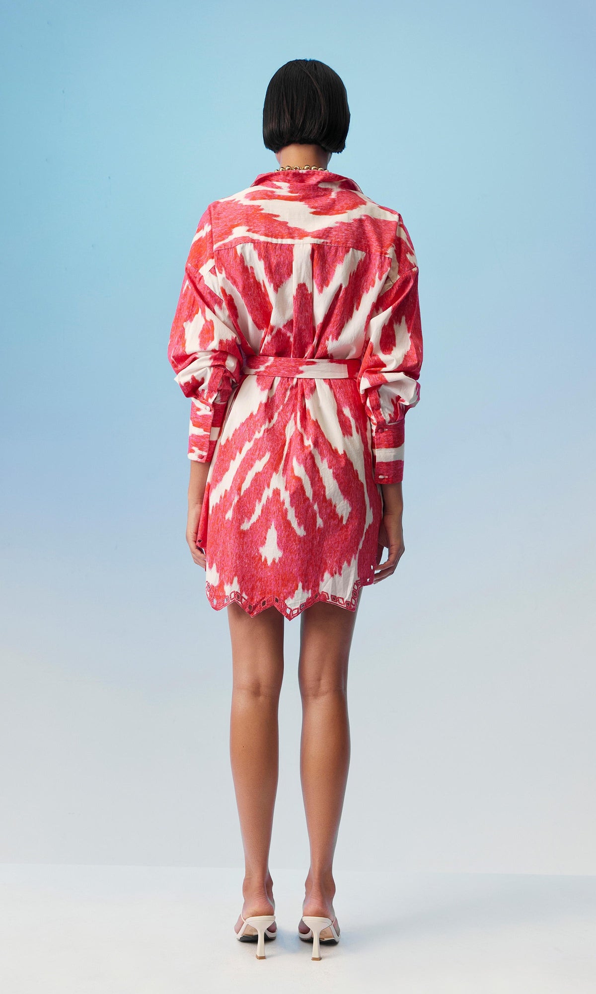 Hemant And Nandita | Indu Cotton Shirt Dress | Pink