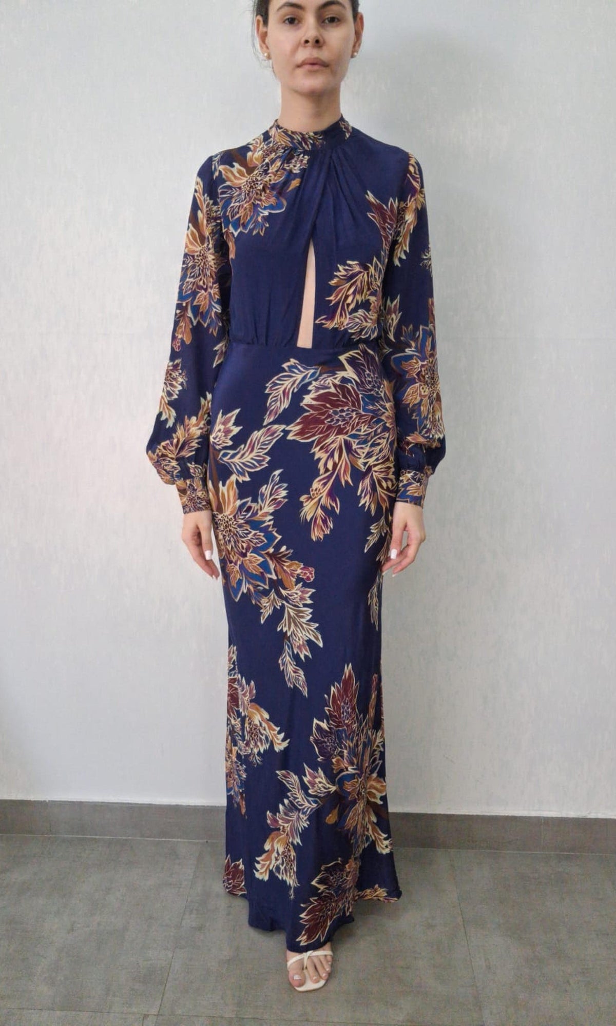 Hemant And Nandita | Inv Viscose Long Dress | Blue