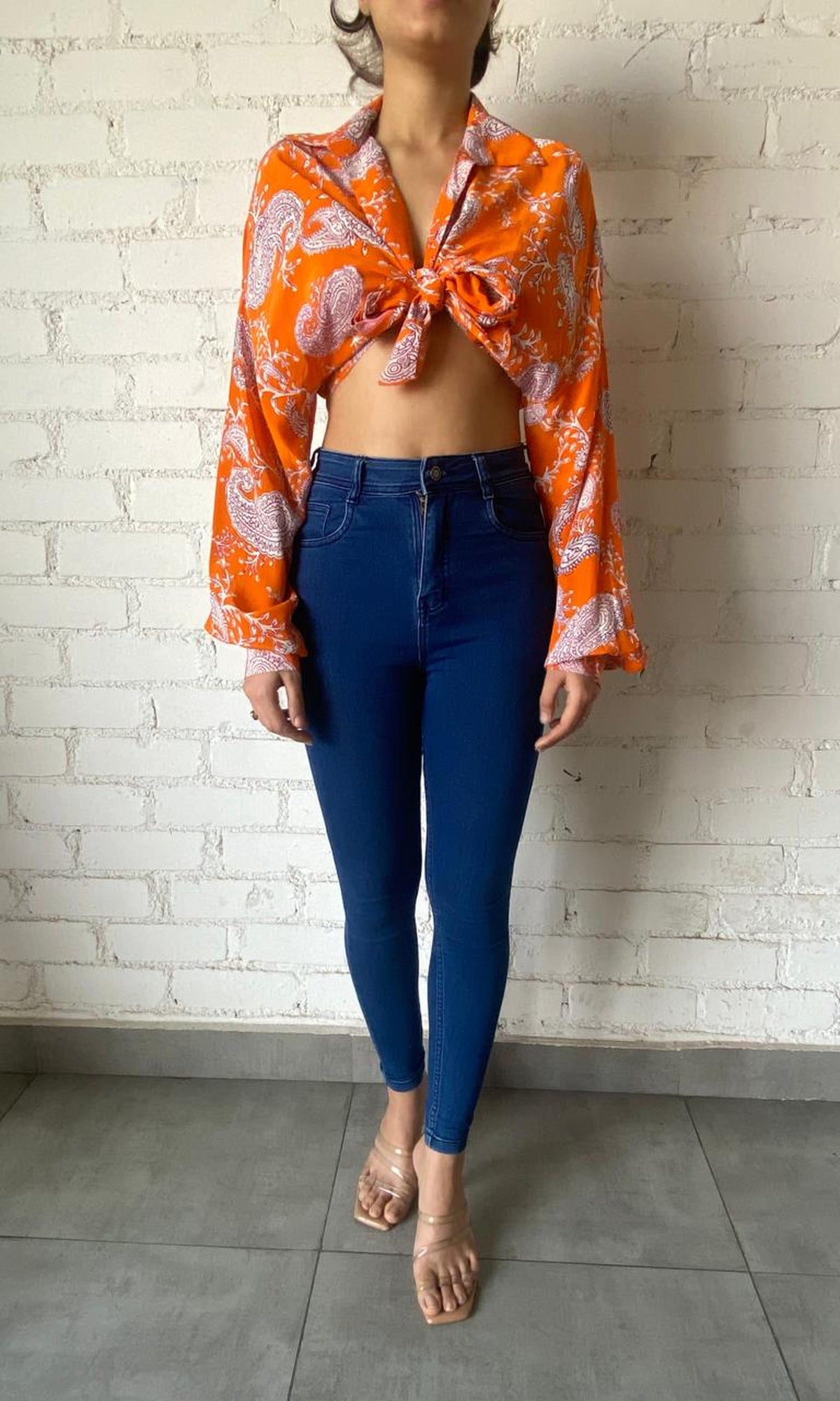 Hemant And Nandita | Inv Tanish Crepe Top | Orange