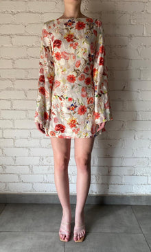 Hemant And Nandita | Inv Viscose Georgette Jacquard Short Dress | White Print
