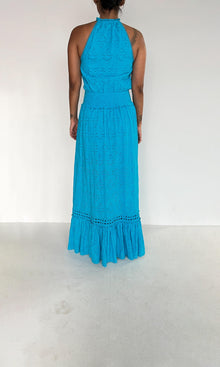 Hemant And Nandita | Inv Cotton Long Dress | Blue