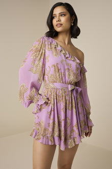 Romper With Tie Up Belt | Lilac