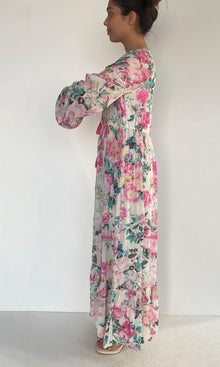 Hemant And Nandita | Jolie Viscose Crepe Long Dress | White Multi