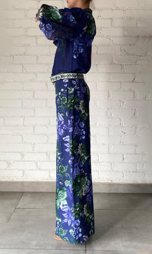 Hemant And Nandita | Keva Viscose Organza Linen Top | Green Floral
