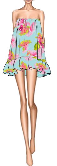 Mini Dress | Blue Floral