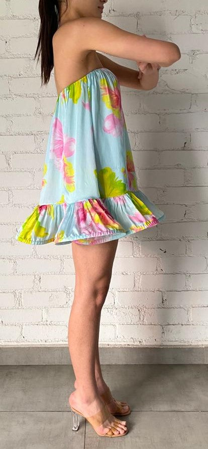 Mini Dress | Blue Floral