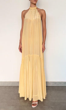 Hemant And Nandita | Nain Viscose Natural Crepe Long Dress | Yellow