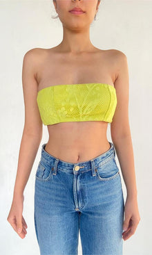 Hemant And Nandita | Nysa Cotton Bandeau | Neon Green