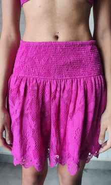 Hemant And Nandita | Nysa Cotton Net Short Skirt | Pink