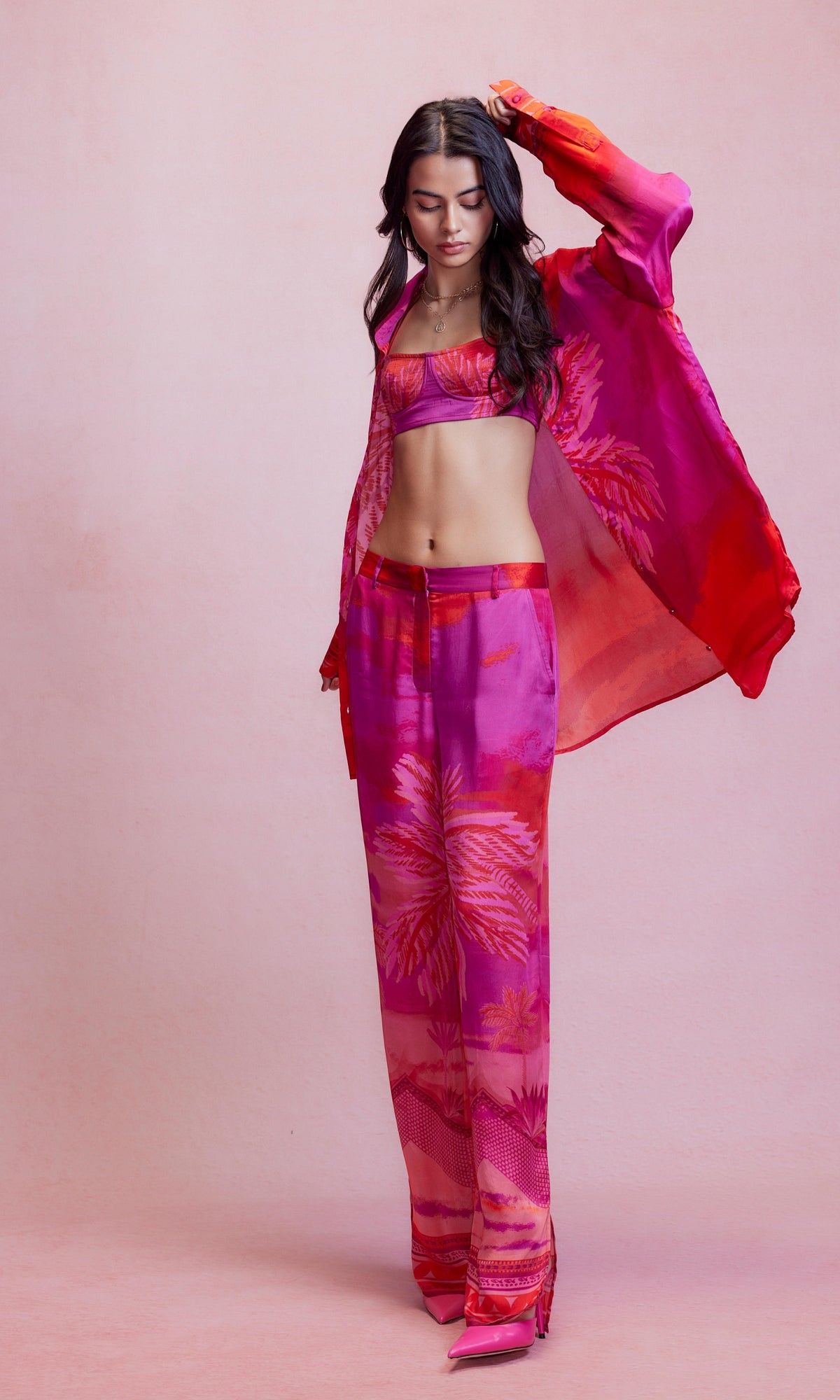 Hemant And Nandita | Soma Viscose Oversized Shirt | Multicolor