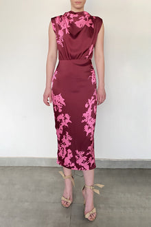 Midi Dress | Black/Magenta