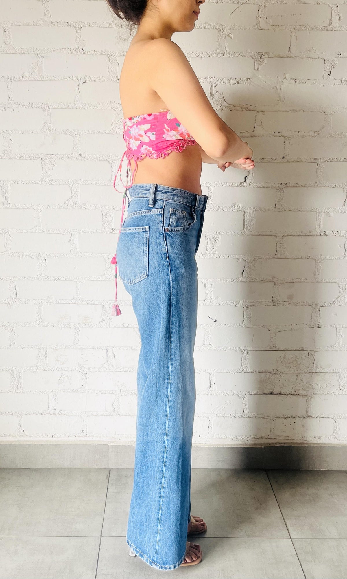 Hemant And Nandita | Tula Cotton Bandeau | Pink Multi