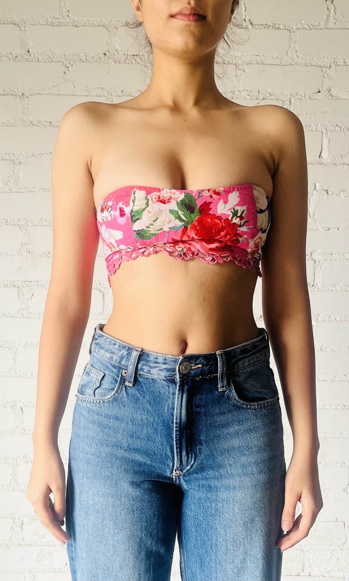 Hemant And Nandita | Tula Cotton Bandeau | Pink Multi