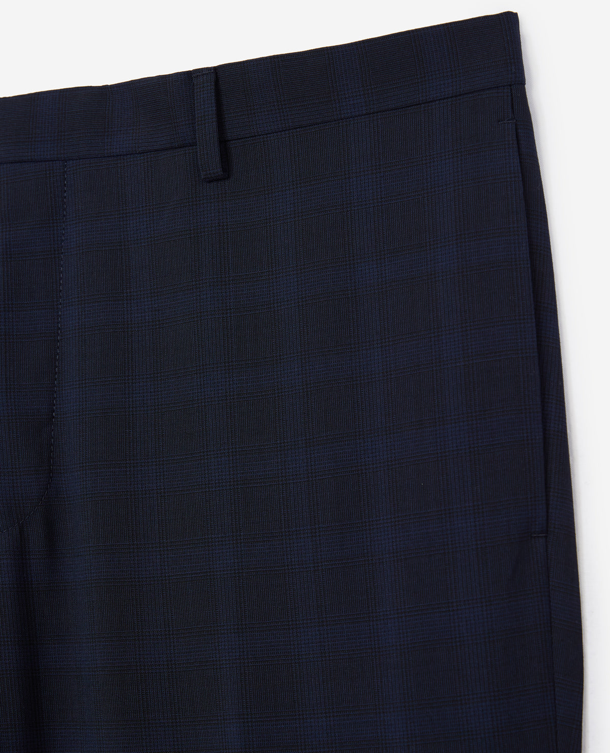 Wool Suit Trousers With Faint Check Motif | Men | Dark Blue