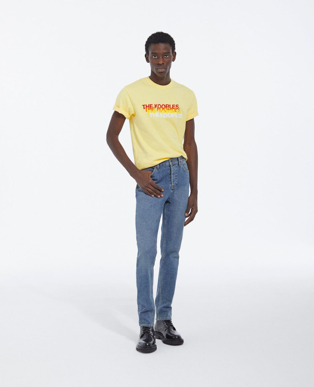 T-Shirt & Contrasting The Kooples Logo | Men | Yellow