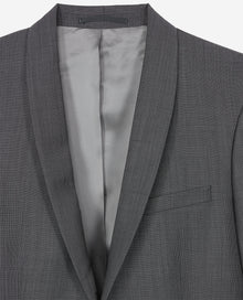 Wool Suit Jacket With White Micro Polka Dots | Men | Grey