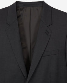 Wool Suit Jacket With Contrasting Woven Lines | Men | Dark Grey