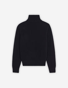 Womens | Baby Fox Patch Boxy Turtleneck Pullover | Navy