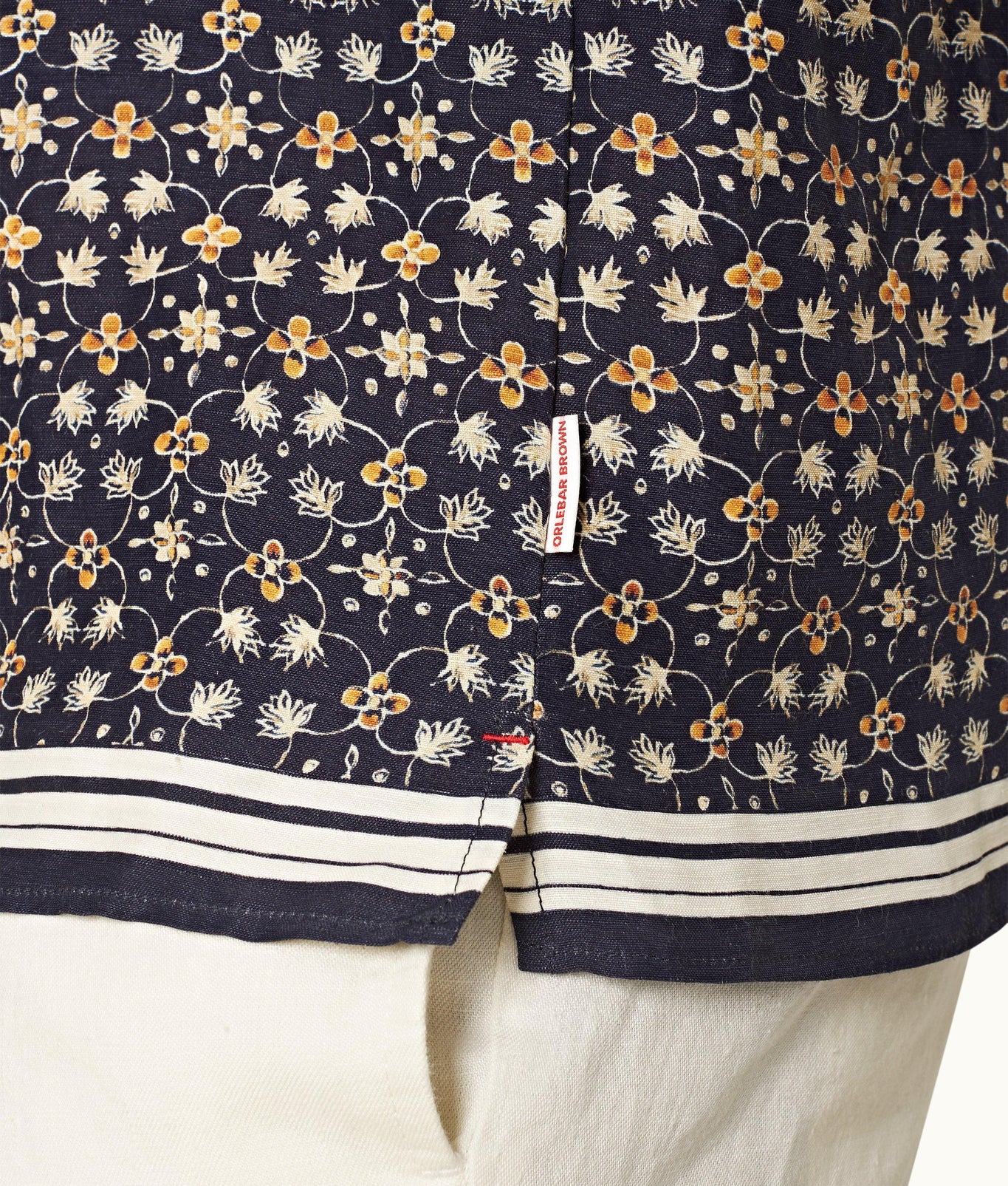 Hibbert Fiore Print Classic Fit Capri Collar Shirt | Night Iris