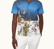 Hibbert Photographic Print Classic Fit Capri Collar Cotton Shirt | Terrace