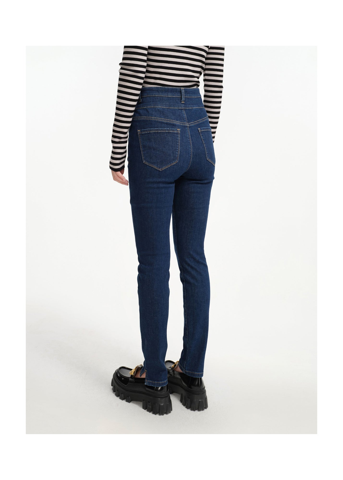 High-waisted Springy Pants | Blue