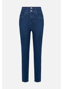 High-waisted Springy Pants | Blue