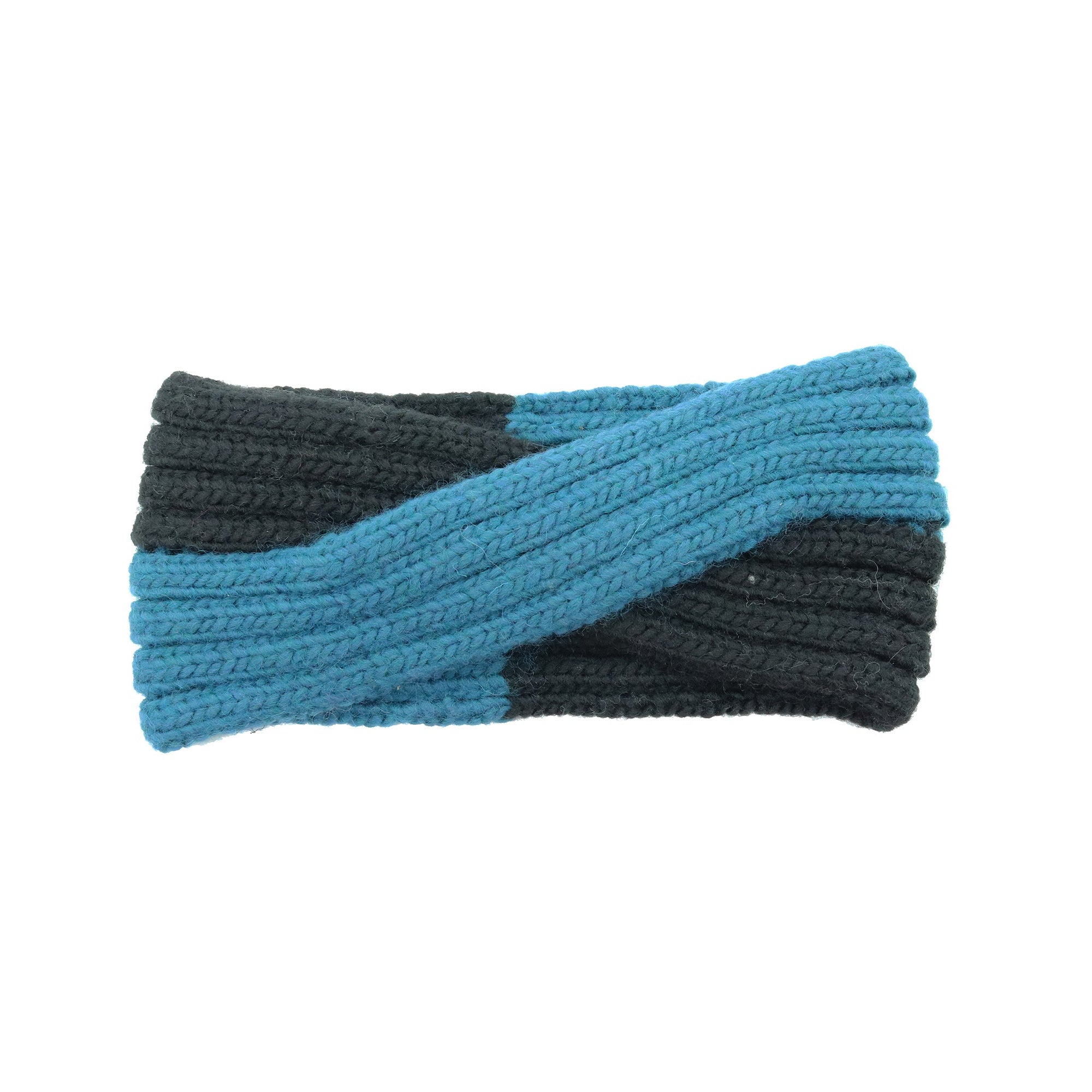 Chunky Color Block Headband | Petrol