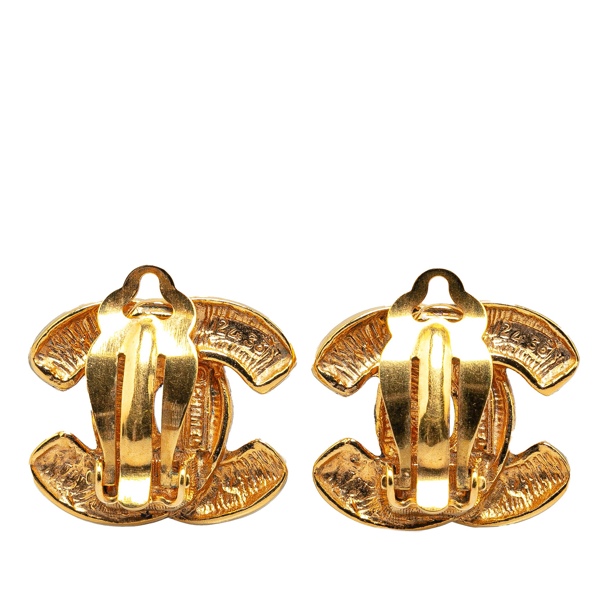 Chanel Pre-Owned Gold Plated CC Quilted Clip On Earrings | Women | Gold (V1)