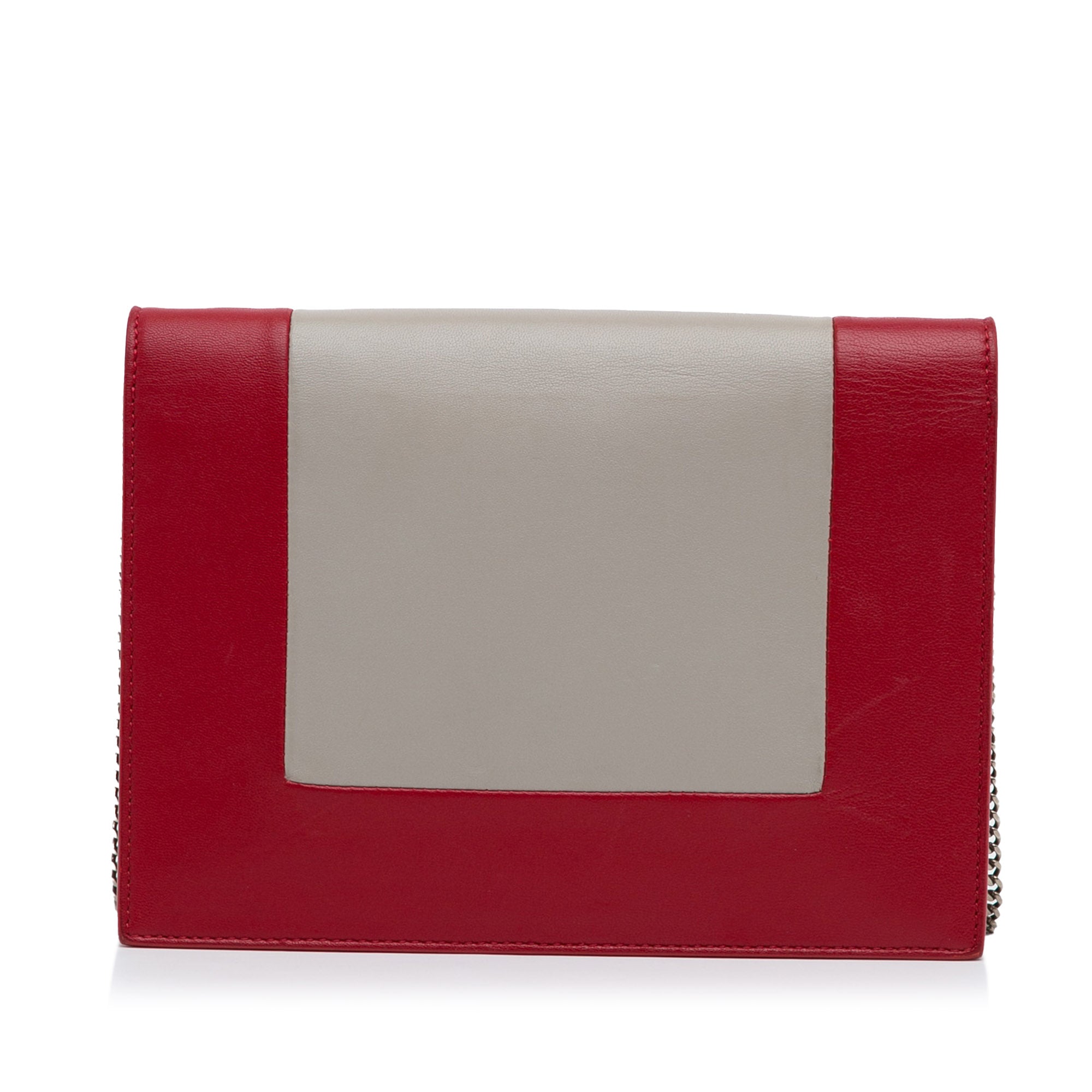 Céline Pre-Owned Frame Leather Wallet on Chain | Women | Red