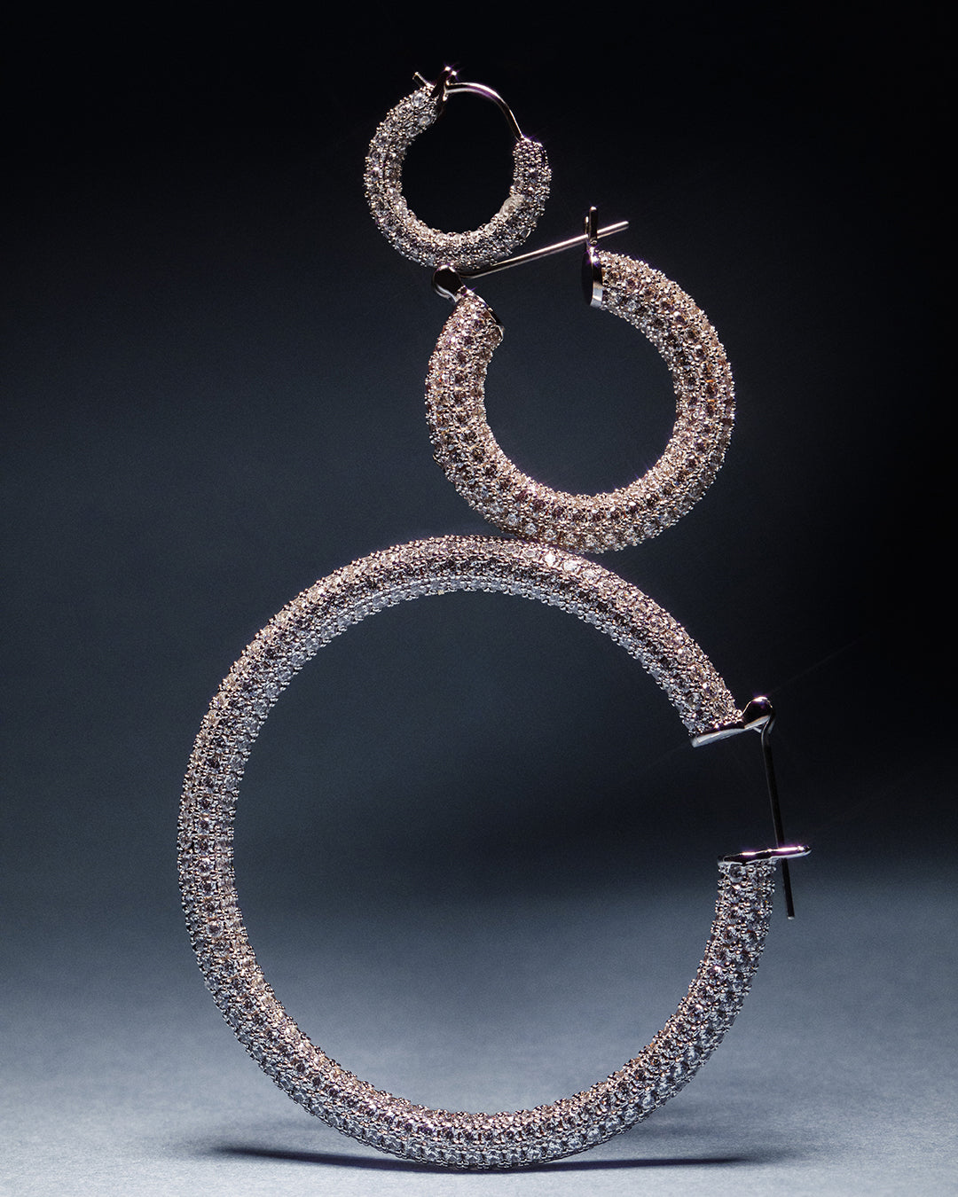 Pave Amalfi Hoops | Silver