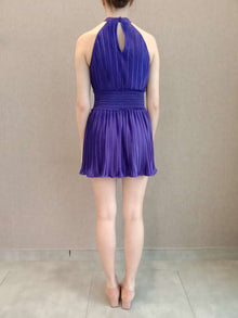 Cassi Halterneck Sleeveless Short Dress | Purple