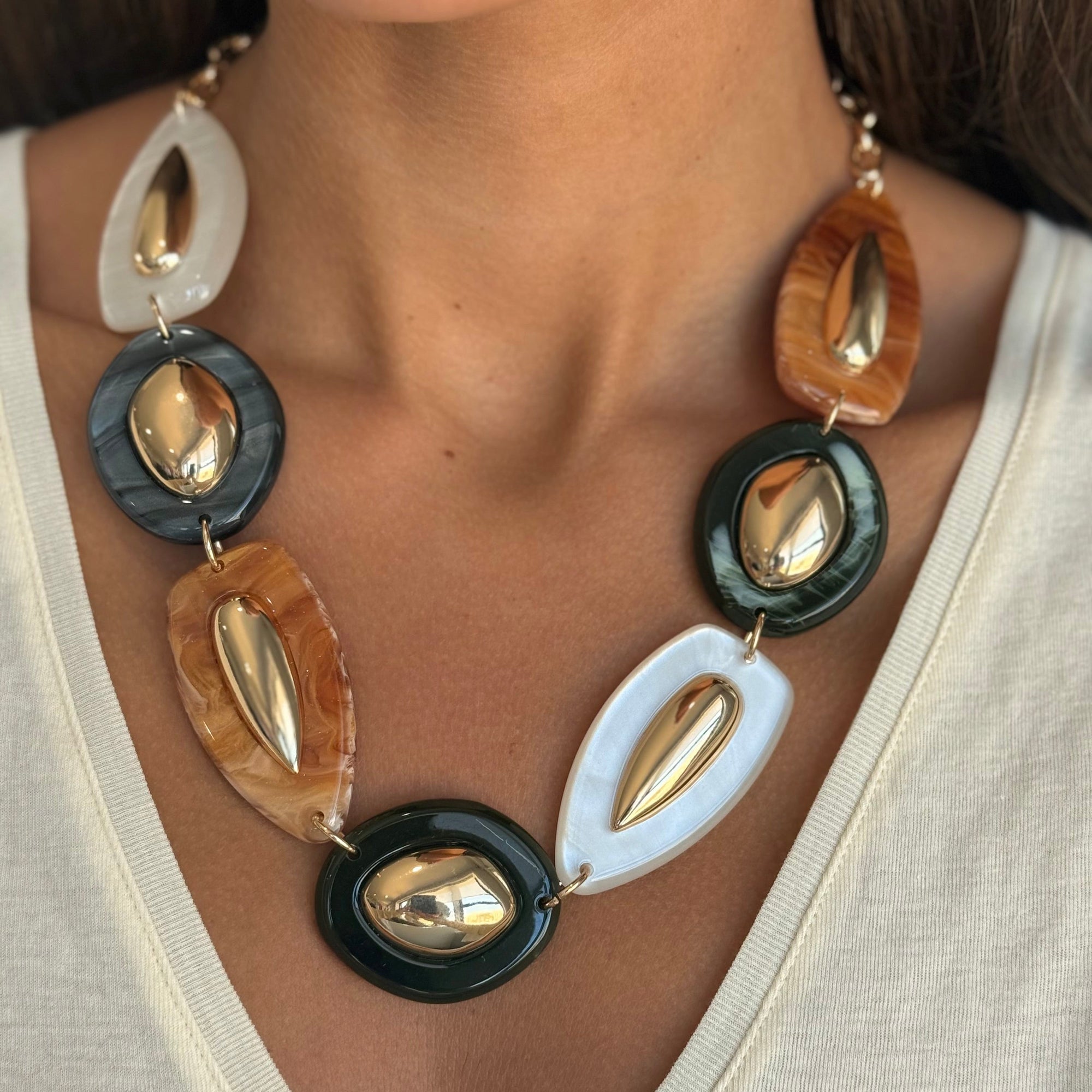 Multi Color Resin Necklace - Adina's Jewels