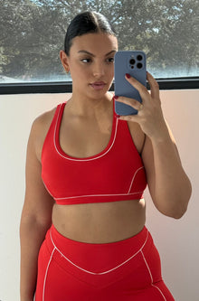 Aster Contour Sports Bra | Ruby