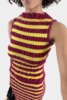 Wavy Tank Top | Women | Yellow x Bordeaux