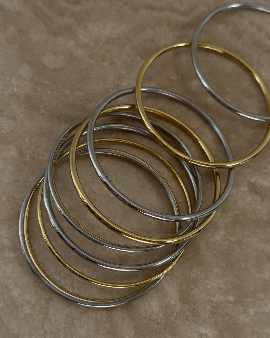 The Sophia Bangle Set | Silver