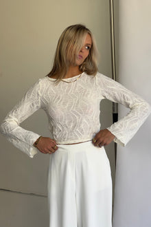 Tia Textured Long Sleeve | Ivory