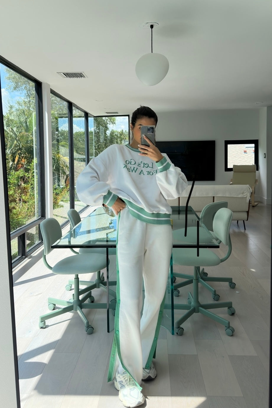 Tearaway Fleece Pants | White & Sage