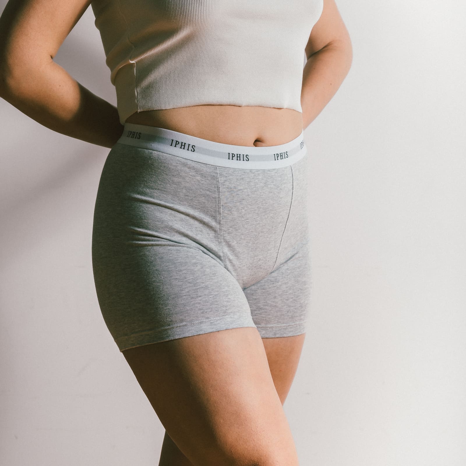 Heather Grey-Classic-Cotton-Boxer-Brief-Female