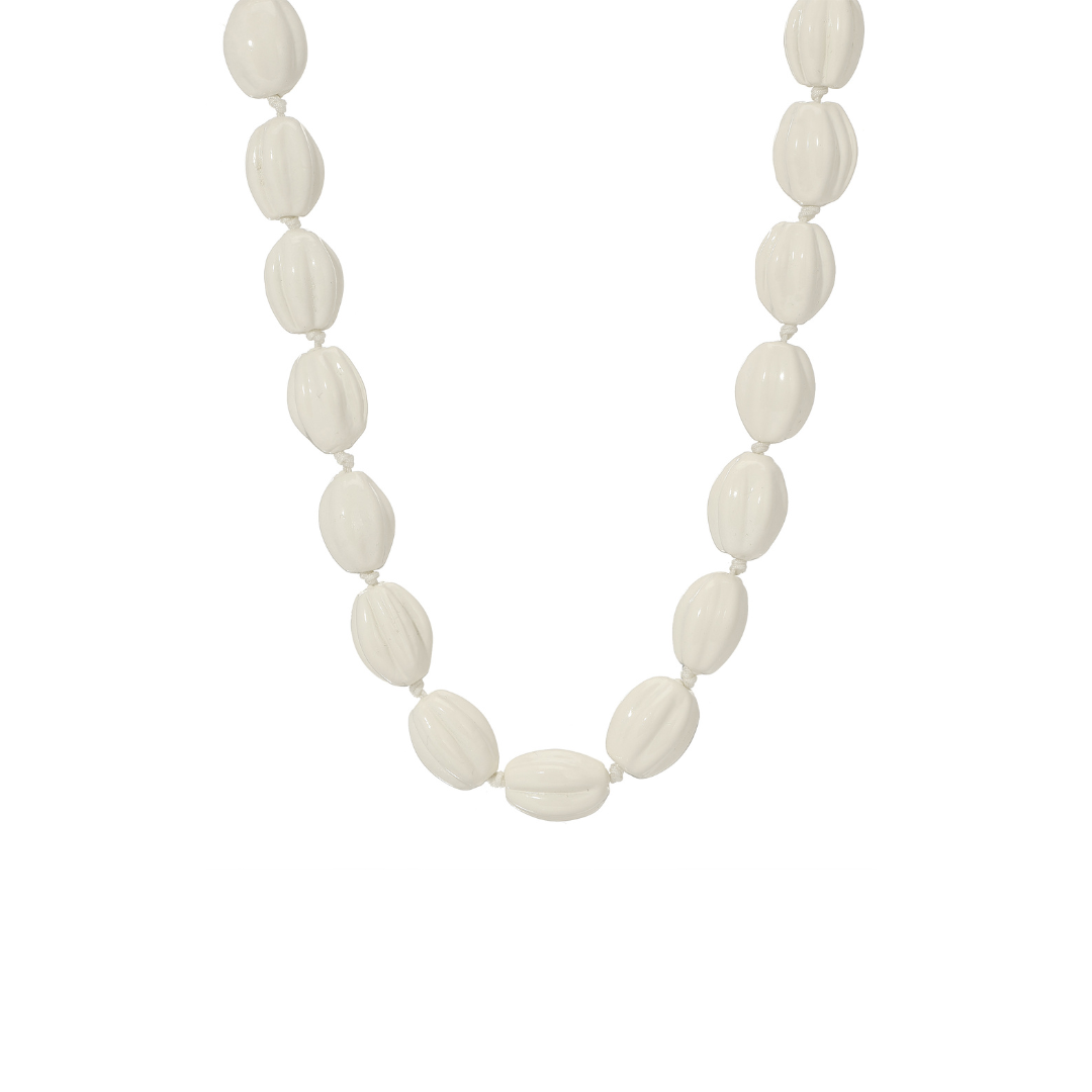 Isla Necklace | Silver Plated | Cream