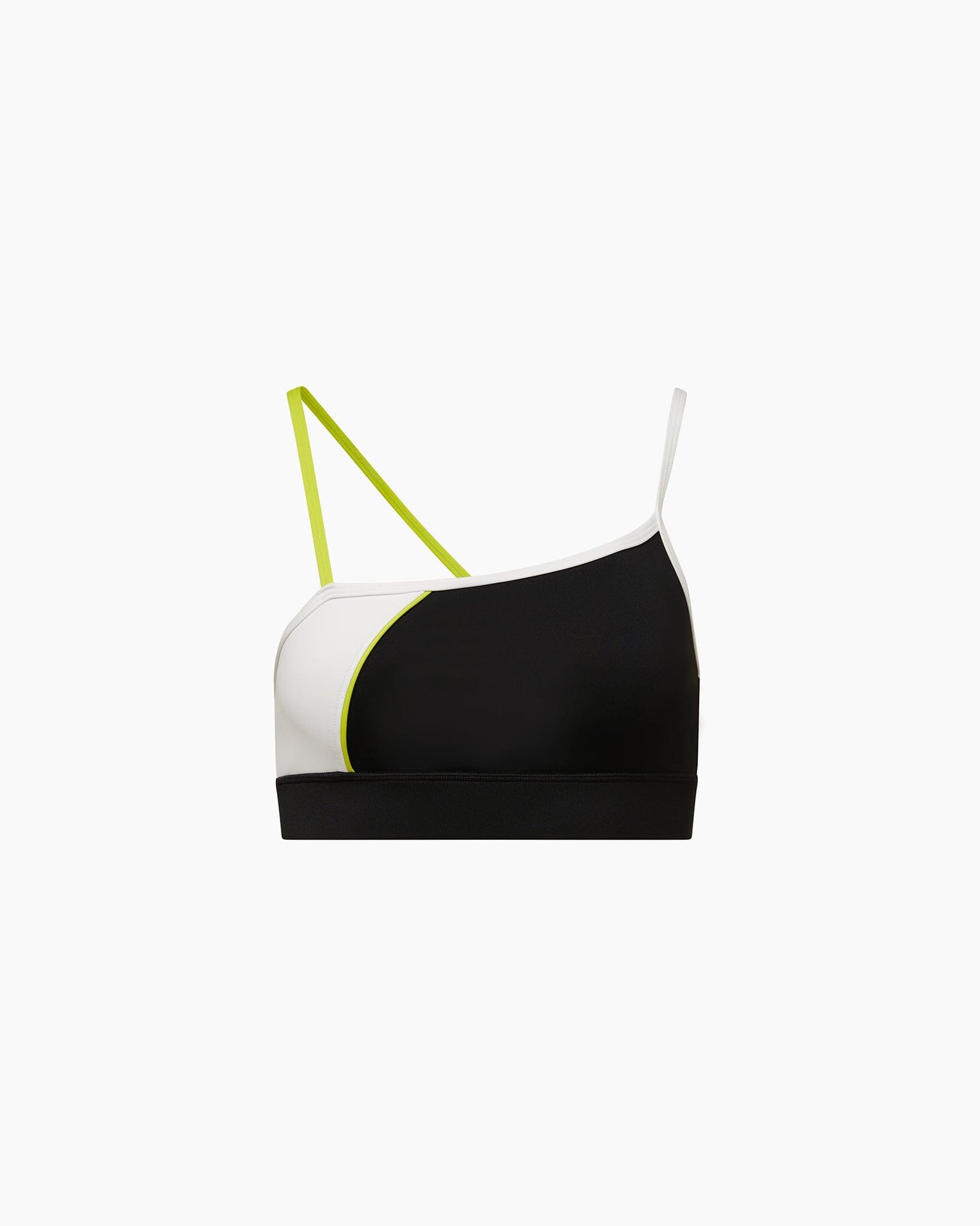 One Shoulder Bra | Black/White/Lime