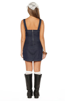 Ines Buckle Detail Mini Dress | Denim